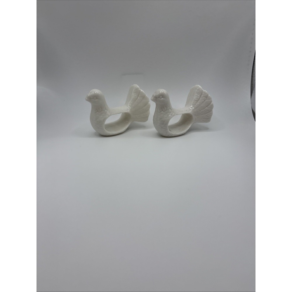 Vtg Shafford Porcelain Napkin Rings Set of 2 Elegant Thanksgiving